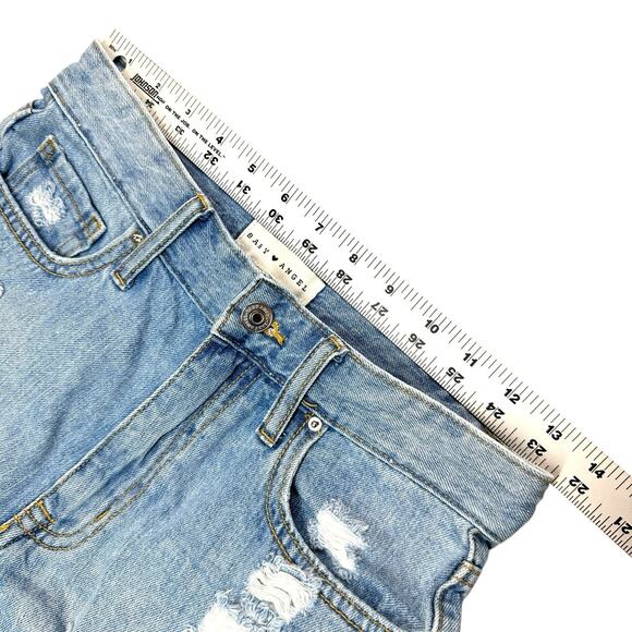 Baby Angel Denim Shorts Womens Size 4 Distressed Raw Hem Light Blue - Picture 4 of 9